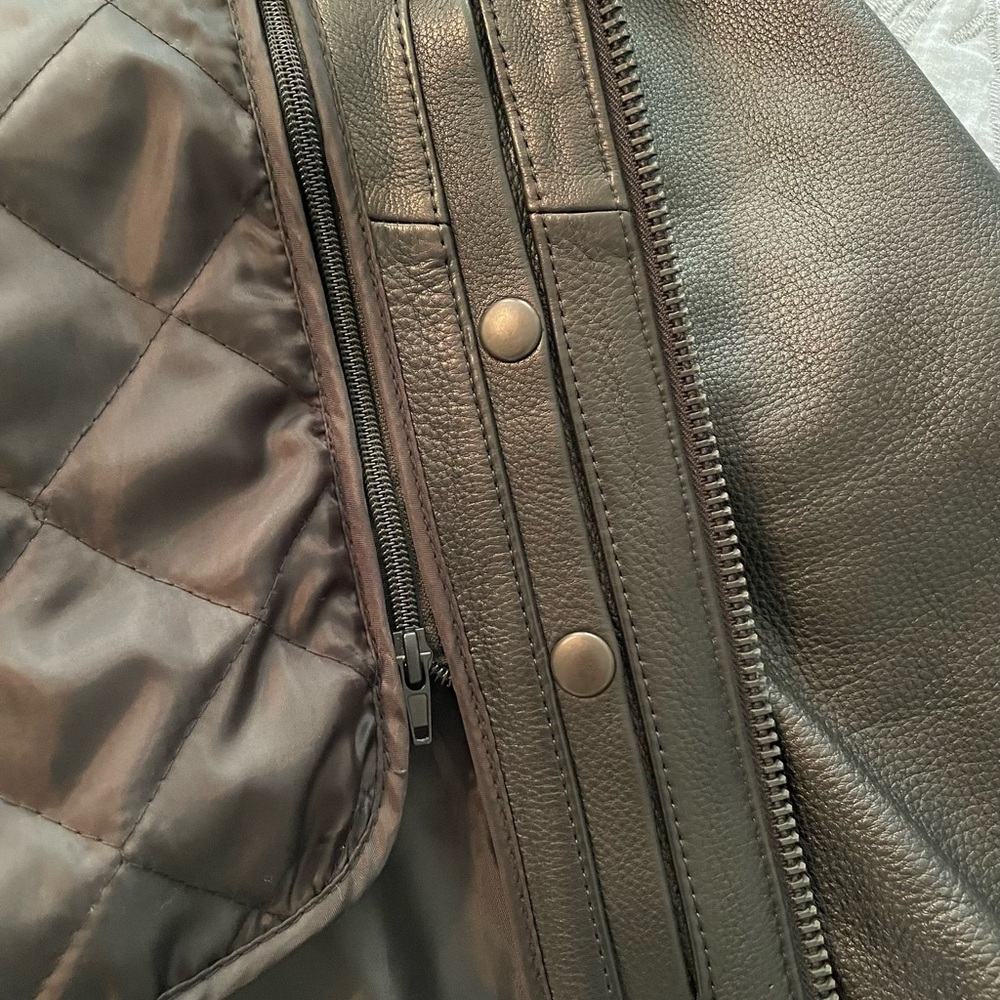 Mens Cafe Racer Black Leather Biker Jacket Made in USA - Picture 7 of 13